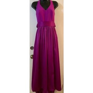 VERA WANG- Satin Dress with Sash